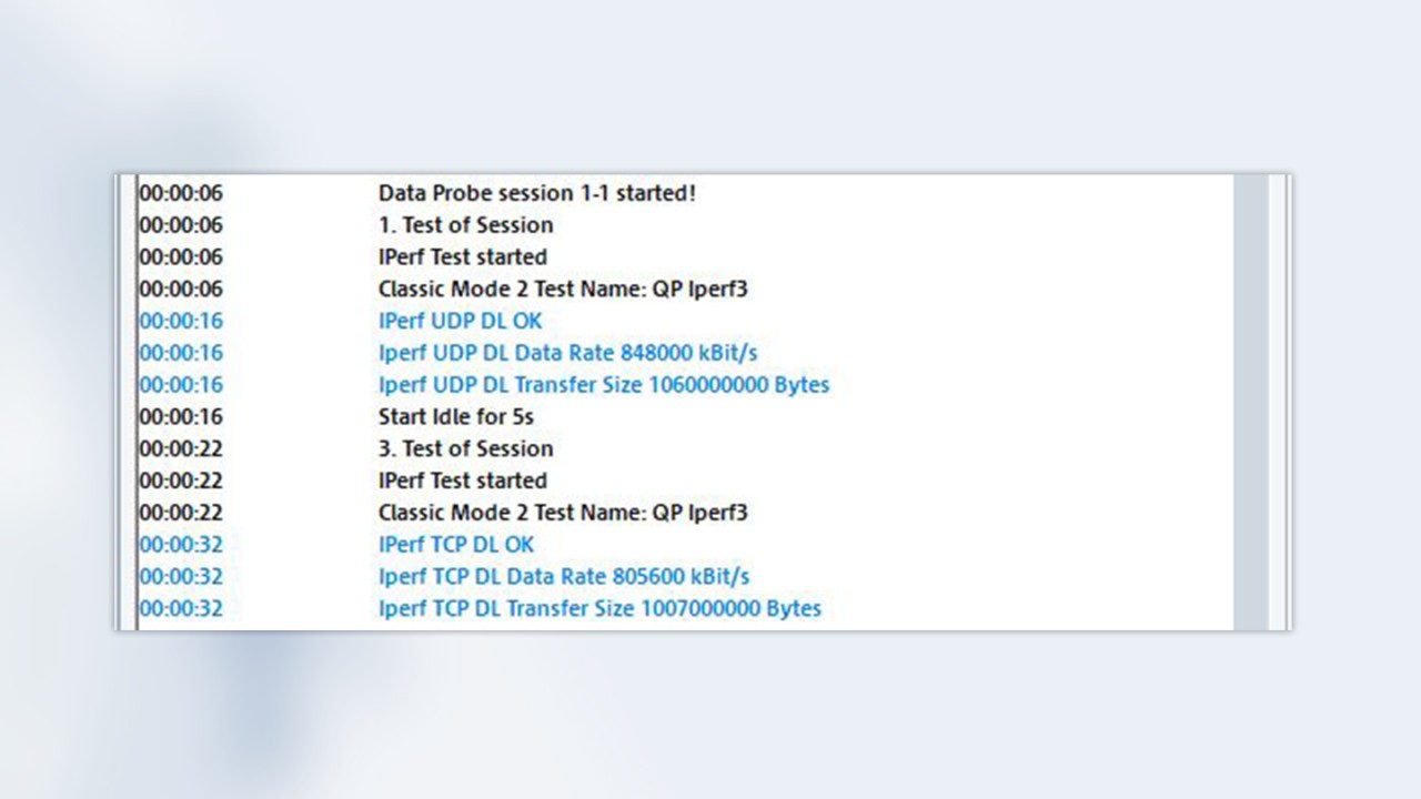 Example of a TCP vs. UDP iperf3 measurement Example of a TCP vs. UDP iperf3 measurement