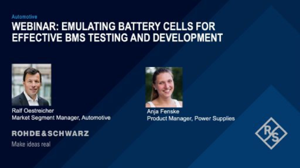 Webinar: Emulating battery cells for effective BMS testing and development Webinar: Emulating battery cells for effective BMS testing and development